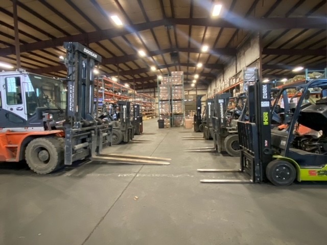 In-house forklift fleet for heavy equipment parts